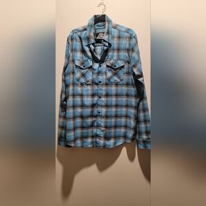 DIXXON SE BMX Innovations - size LT - Blue & Black Flannel Shirt
